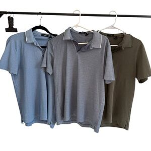 THEORY Standard Polo Shirt in Piqué Cotton, LOT OF THREE Men’s Size Medium